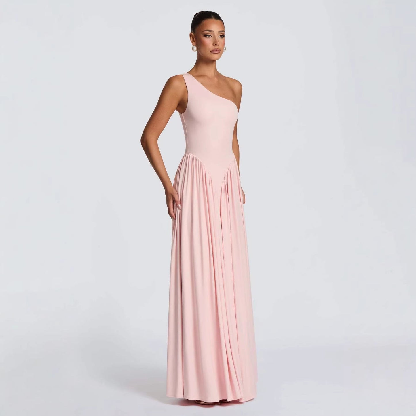 Damen Asymmetrisches Maxikleid Fließender Rock Norvielle