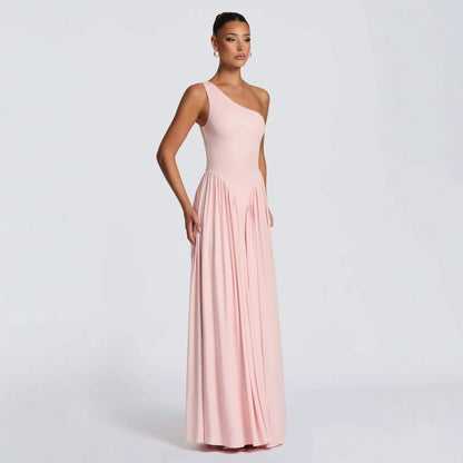 Damen Asymmetrisches Maxikleid Fließender Rock Norvielle