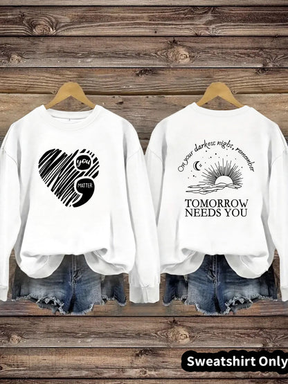 Damen Sweatshirt Großes Herzmotiv Norvielle