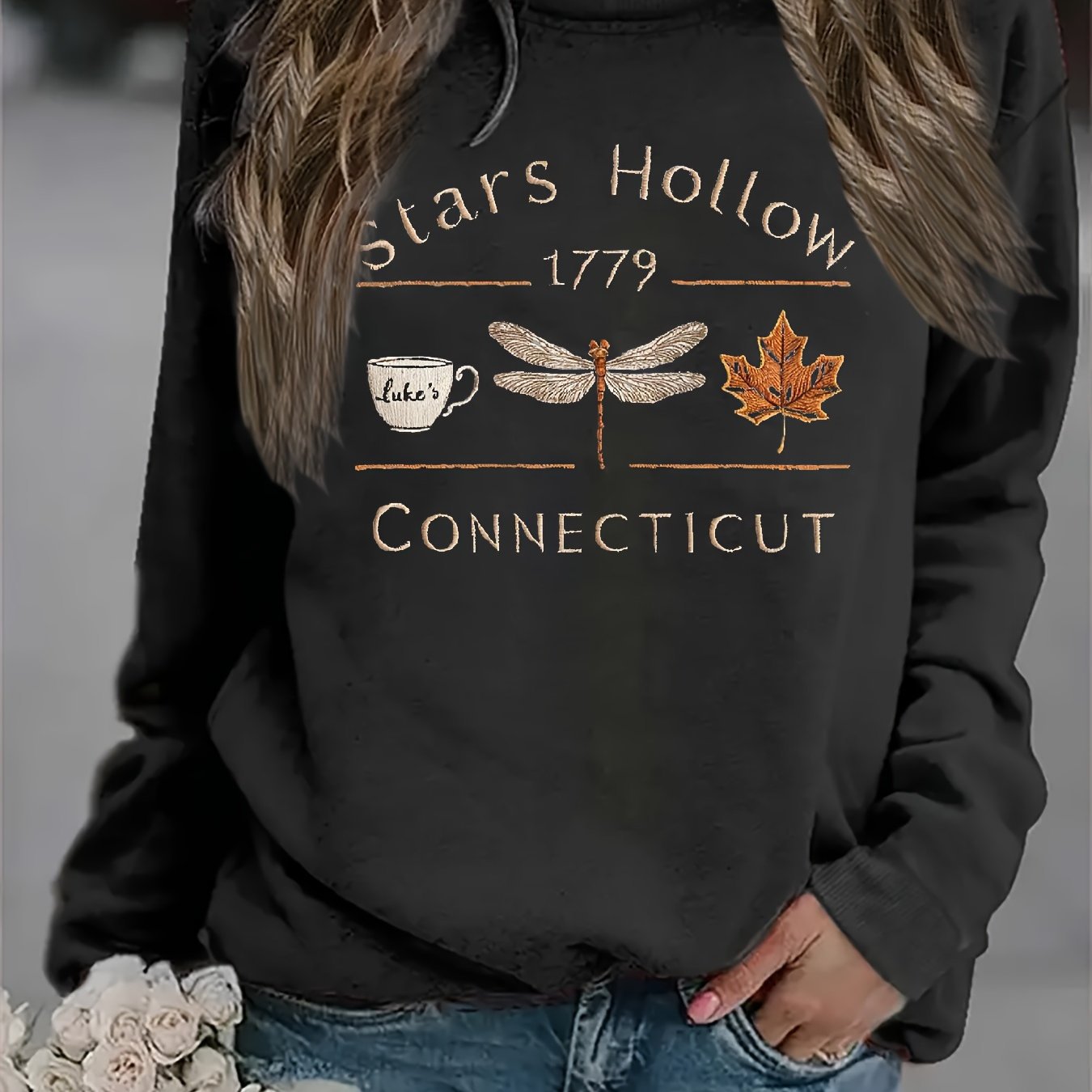 Damen Sweatshirt Stars Hollow Motiv Norvielle