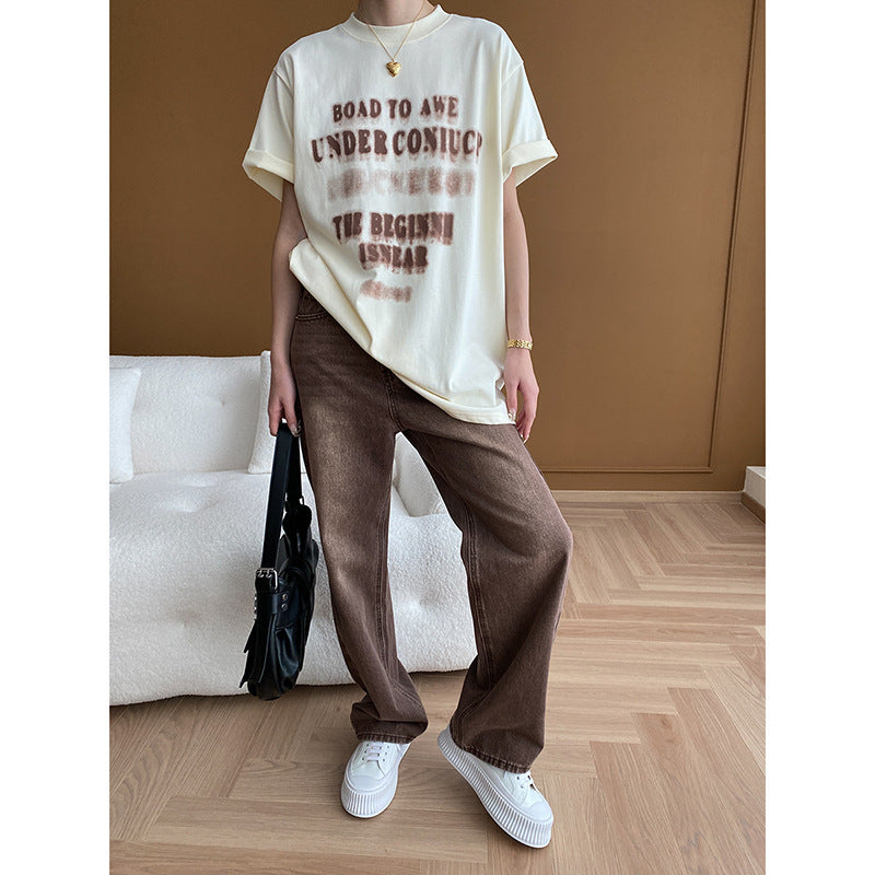 Damen Oversized T-Shirt mit Grafikdruck Lässig