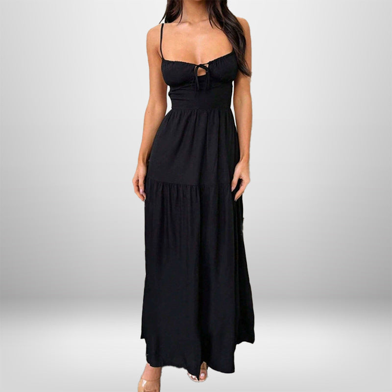 Damen Maxikleid Verstellbare Träger Romantisch Blume - Norvielle