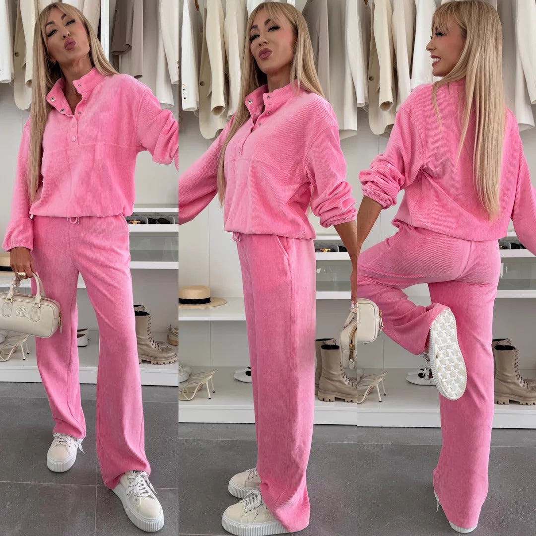 Damen Fleece-Jogginganzug Weiter Schnitt Norvielle