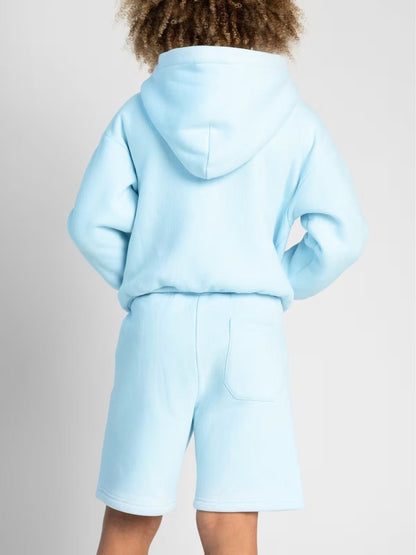 Damen Sportliches Kurzarm-Set mit Kapuze und Shorts