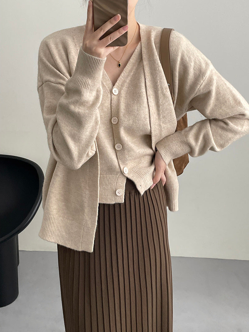 Damen Cardigan V-Ausschnitt Strick Norvielle