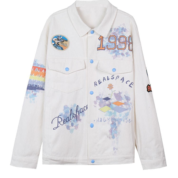 Damen Freizeitjacke Bunter Druck Locker Norvielle