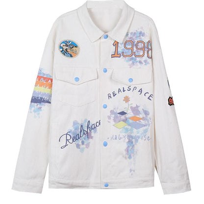 Damen Freizeitjacke Bunter Druck Locker Norvielle