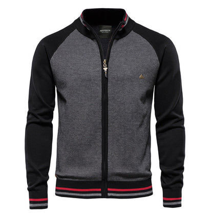 Damen Feinstrickjacke Reißverschluss Stehkragen