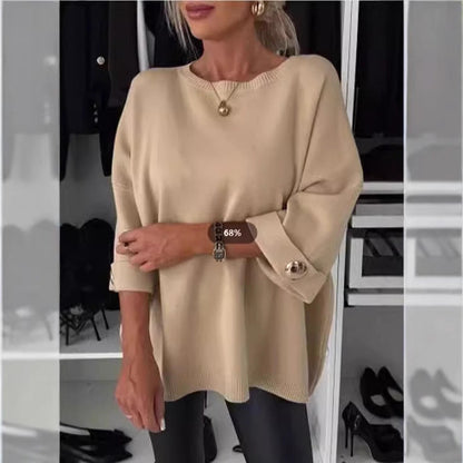 Damen Strickpullover Weit Ärmel Norvielle