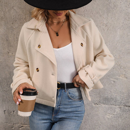 Damen Cropped Blazer Jacke Doppelter Knopfleiste Norvielle