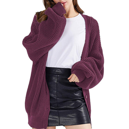 Damen Grobstrick Cardigan Lässiger Schnitt Norvielle
