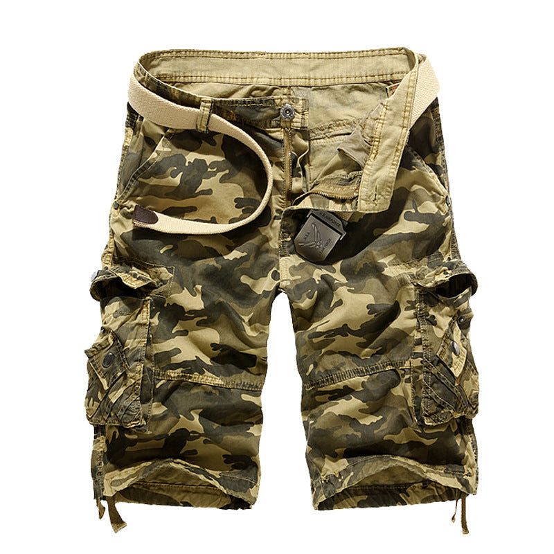 Herren Camo Cargo Shorts Mehrere Taschen Verstellbarer Bund Norvielle