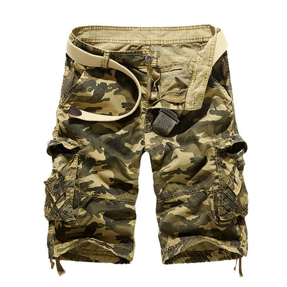 Herren Camo Cargo Shorts Mehrere Taschen Verstellbarer Bund Norvielle