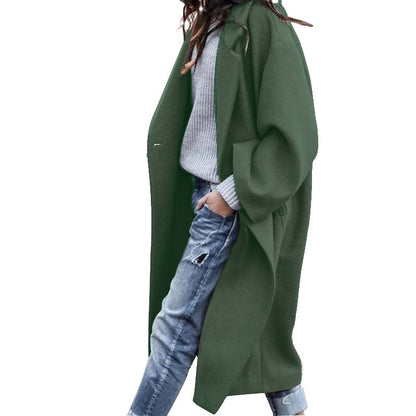 Damen Oversized Wollmantel Klassisches Design