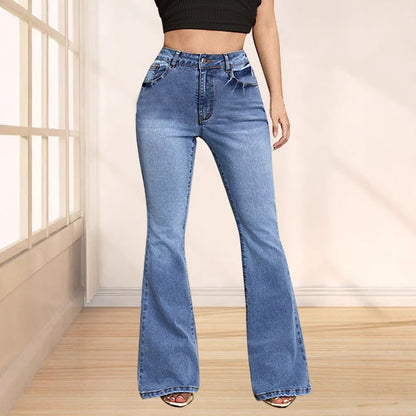 Damen Schlagjeans Dekorative Schleifen Norvielle