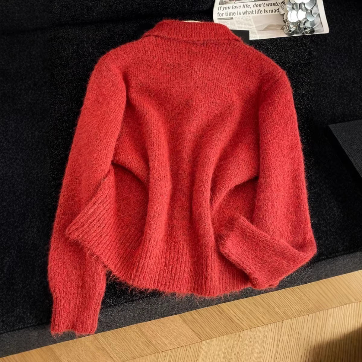 Damen Strickjacke Großkragen Norvielle