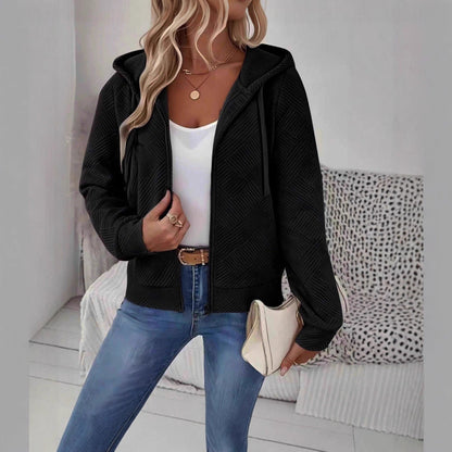 Damen Sportkapuzenjacke Strukturiertes Design Praktische Taschen
