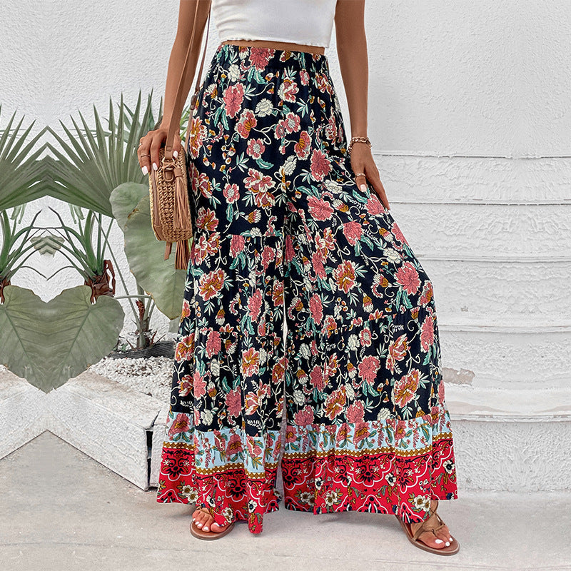 Damen Maxirock Floralmuster Ausgestellter Schnitt - Norvielle