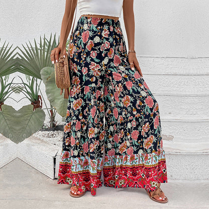 Damen Maxirock Floralmuster Ausgestellter Schnitt - Norvielle