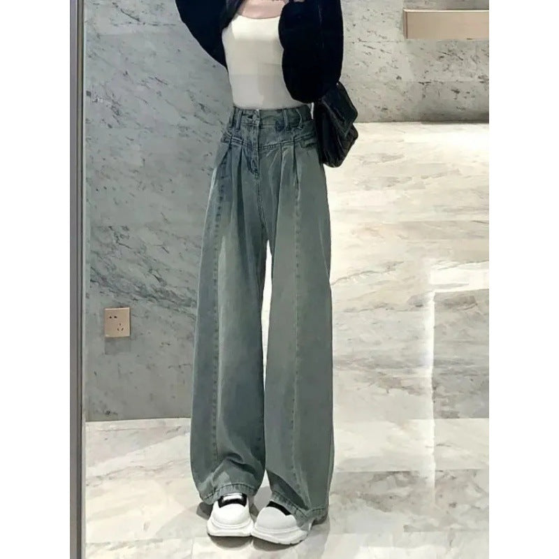 Damen High-Waist Jeans Weit Norvielle