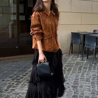 Damen Oversized Jacke Leicht Norvielle