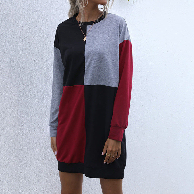 Damen Oversized Kleid Farbblockdesign Norvielle