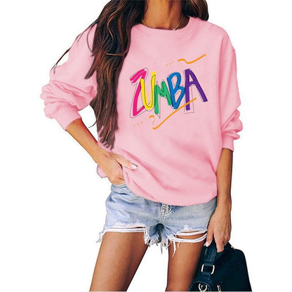 Damen Sweatshirt Modernes Zumba Design Lässig Grau