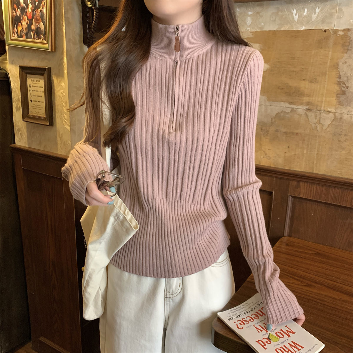 Damen Sweatshirt Stehkragen Norvielle
