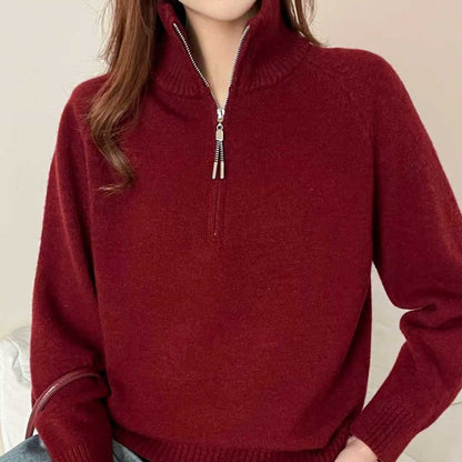 Damen Pullover Stehkragen Kuschelig Norvielle