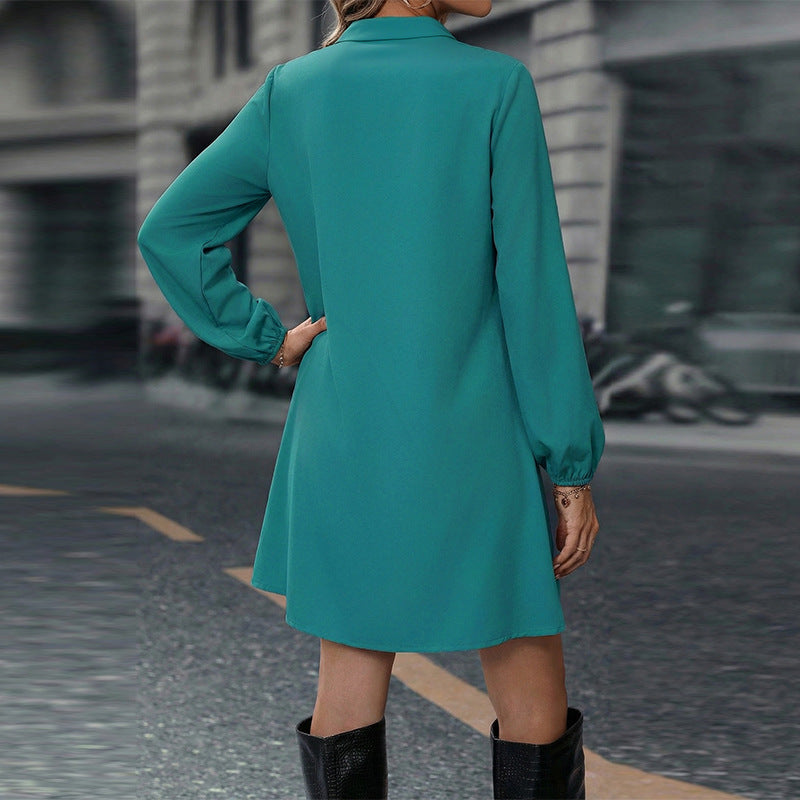 Damen Hemdkleid mit Knopfverschluss Längsärmelig Norvielle