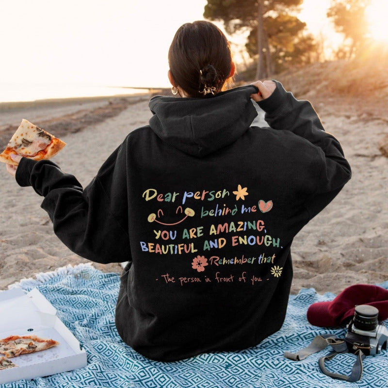 Damen Kapuzenpullover Komfort Passform Motiviert Norvielle