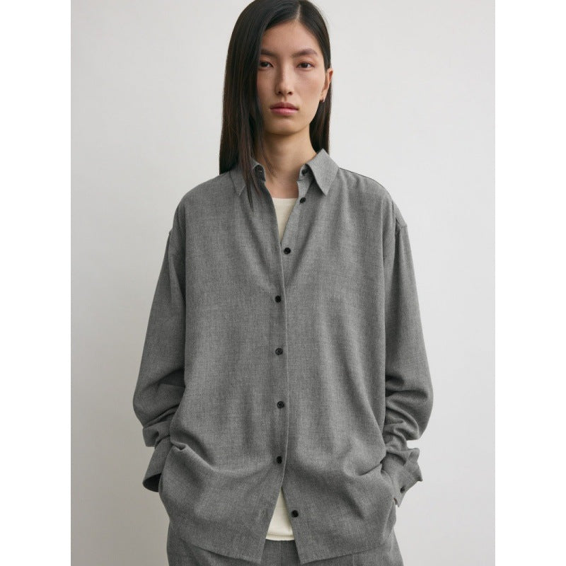 Damen Oversized Hemdbluse Moderner Schnitt Lässig Weiß