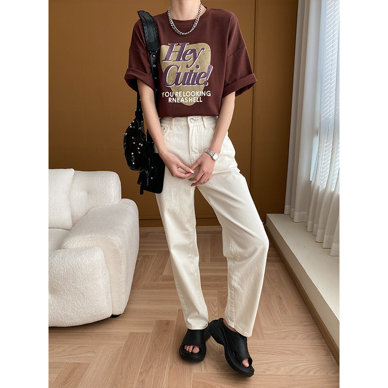 Damen T-Shirt Kurzärmelig Auffälliges Print Norvielle