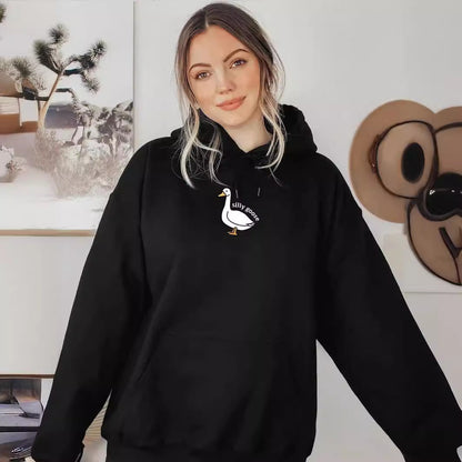 Damen Kapuzenpullover Gänsemotiv Weiches Fleece Innen Norvielle - Norvielle