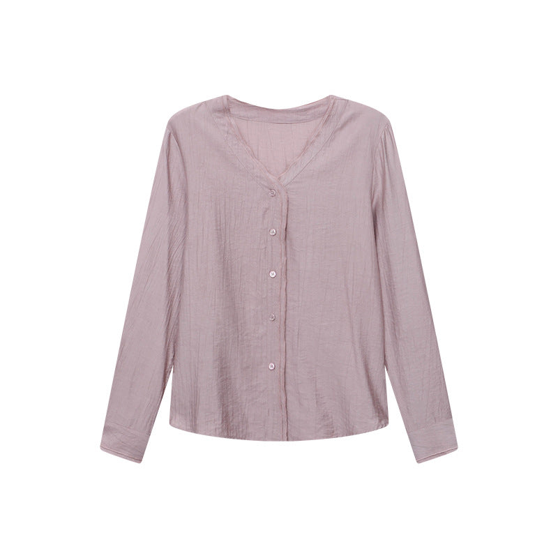 Damen Bluse V-Ausschnitt Knöpfe Norvielle