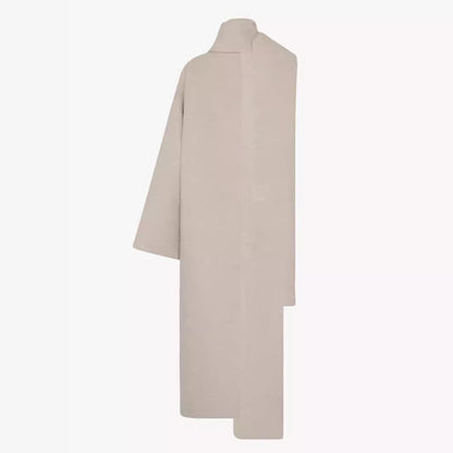 Damen Poncho aus Wolle mit Schal Elegantes Design Beige