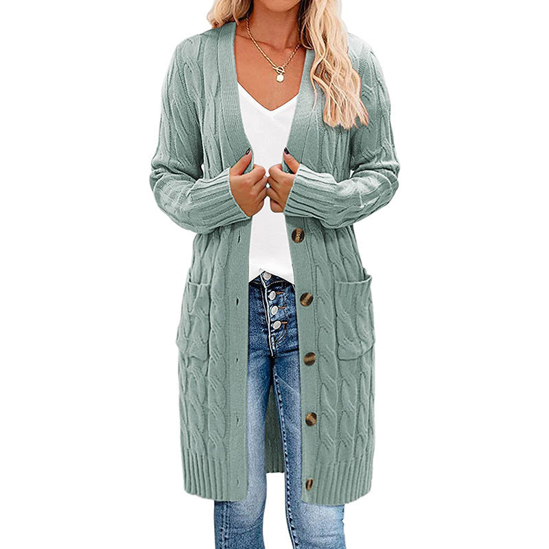 Damen Grobstrick-Cardigan mit Taschen und Knöpfen Norvielle - Norvielle