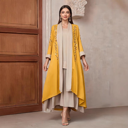 Damen Kimono Langarm Asymmetrisch Dekorative Applikationen Norvielle