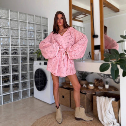 Damen Kimono mit Taillengürtel Norvielle - Norvielle