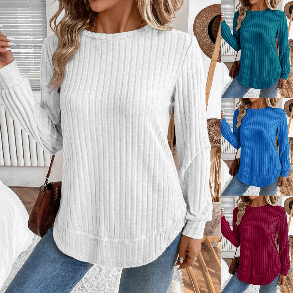 Damen Strickpullover Lässig Vertikalstreifen Norvielle - Norvielle