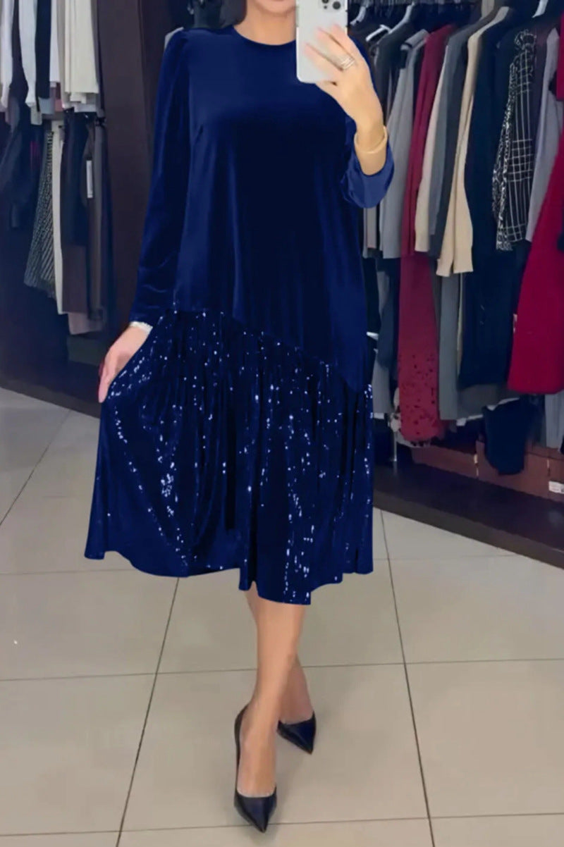 Damen Partykleid Funkelnder Rock Weiches Oberteil Norvielle