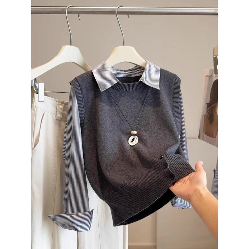 Damen Pullover Hemdkragen Norvielle - Norvielle
