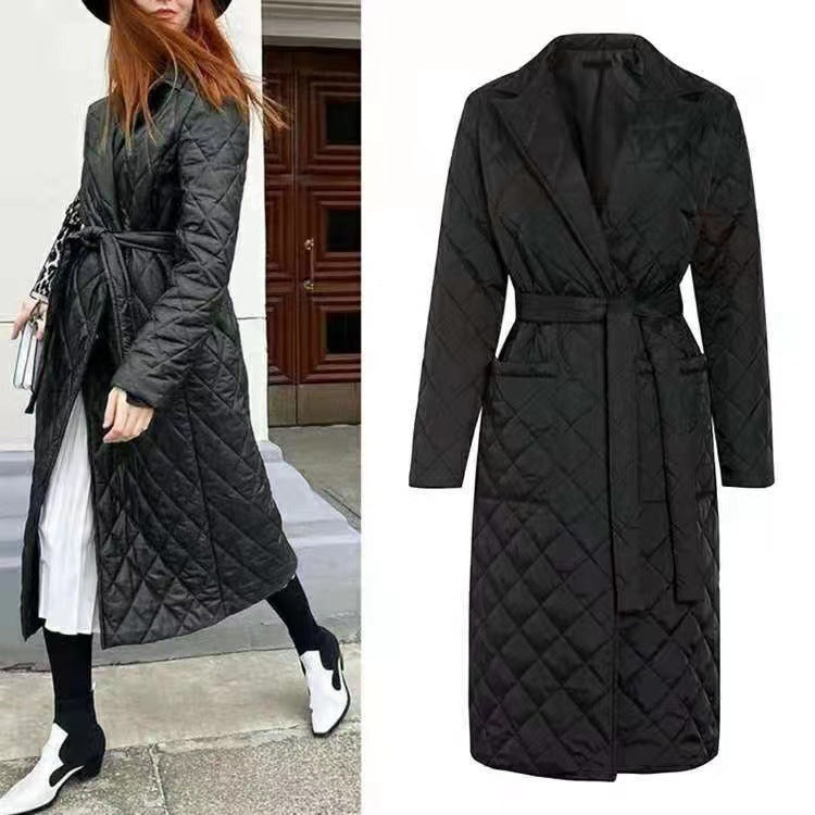 Damen Wintermantel Gesteppt Elegant Gürtel Norvielle