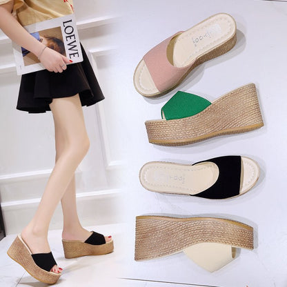Damen Wedge-Pantoletten Weiches Obermaterial Bequeme Sohle