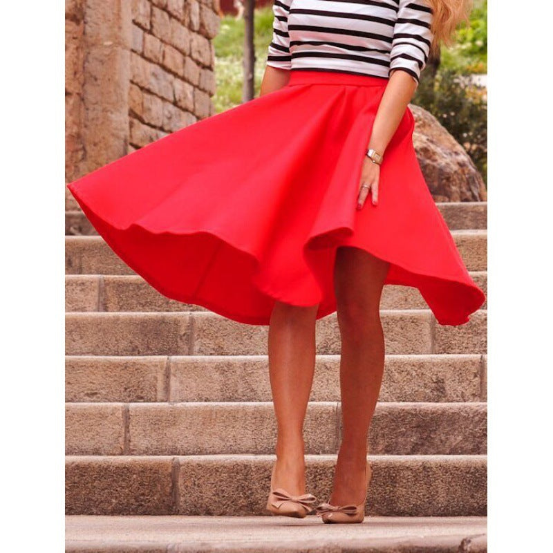 Damen Midi-Rock Schwingender Saum Elegantes Design