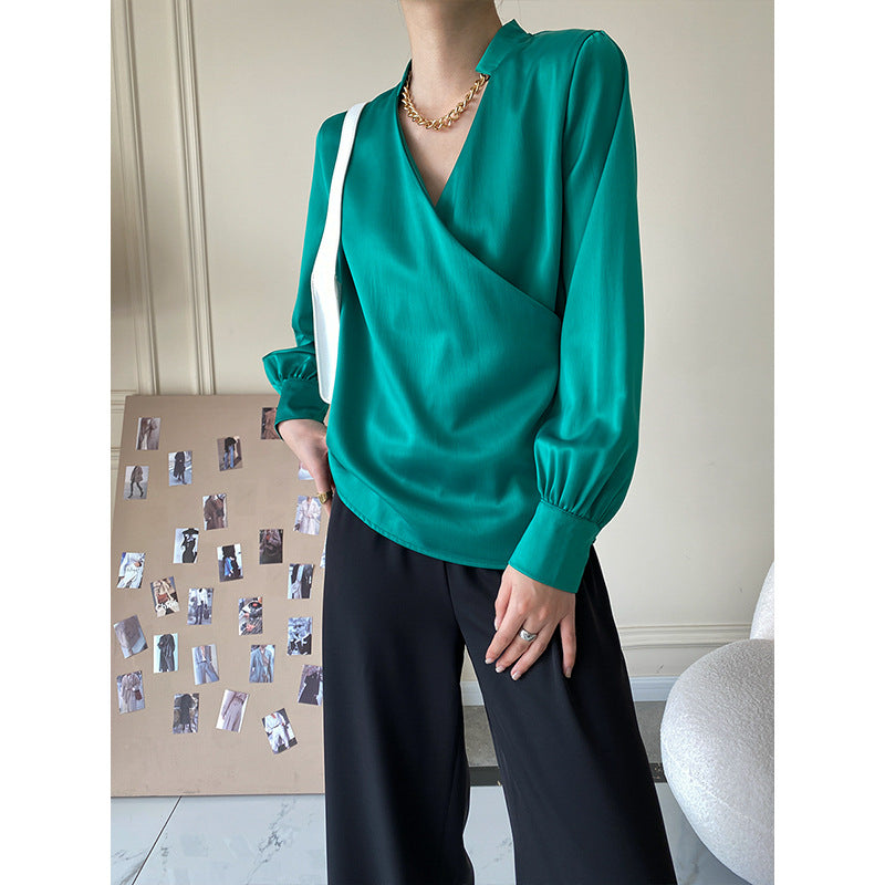 Damen Wickeloberteil V-Ausschnitt Elegantes Norvielle