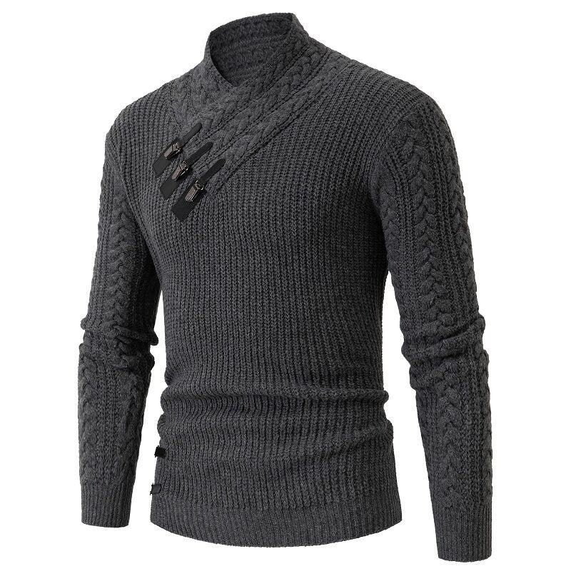 Herren Strickpullover Elegantes Zopfmuster Komfort