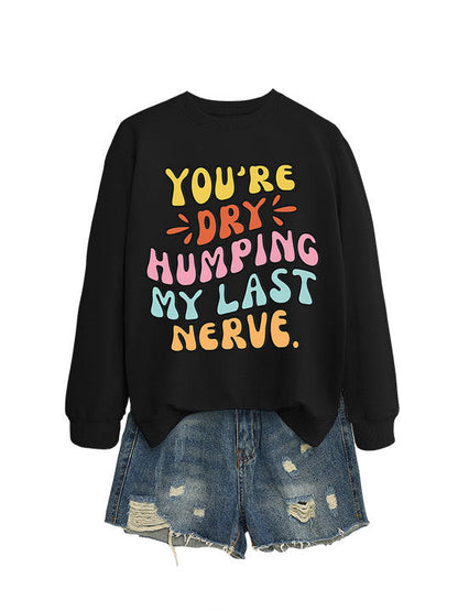 Damen Sweatshirt Comic-Slogan Lässig Norvielle