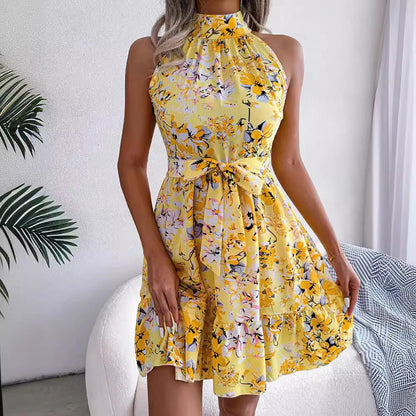 Damen Halterkleid Blumenmuster Röckchen Norvielle