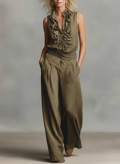 Damen Bluse mit Rüschendetails Klassischer Kragen Elegantes Design